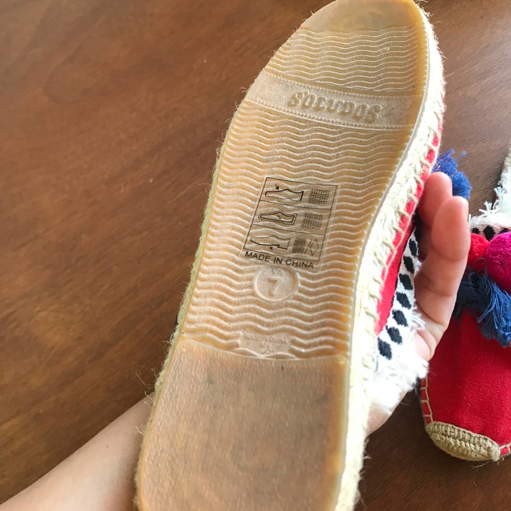 Soludos Coco Pom Pom Slip On Red Bobble Boho Flat… - image 6